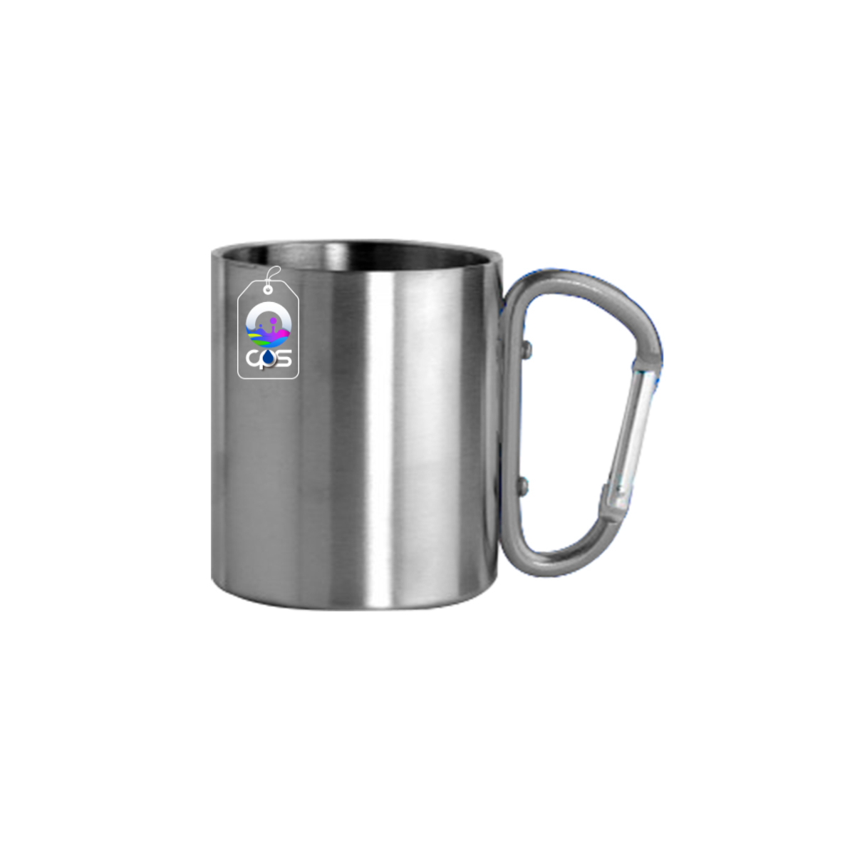 Taza con mosquetón de acero inoxidable de 10oz. Para sublimar..