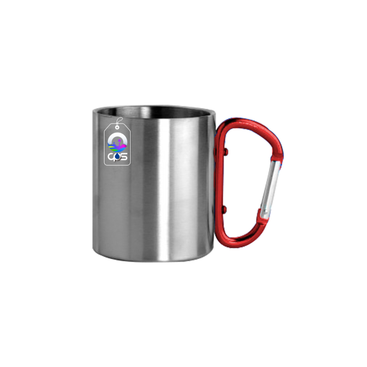 Taza con mosquetón de acero inoxidable de 10oz. Para sublimar..