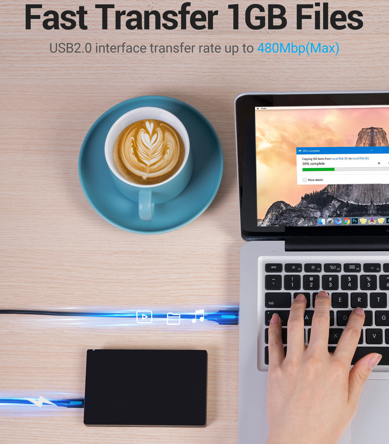 Cable Usb a Mini Usb Vention Datos Y Alimentación 50cm