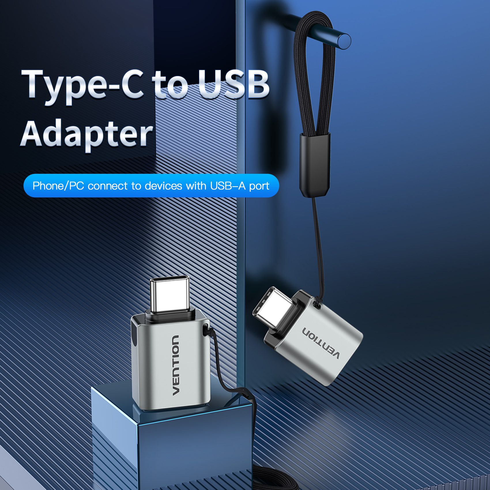 Adaptador Tipo C A Usb 3.0 Vention Convertidor Macho a Hembra OTG