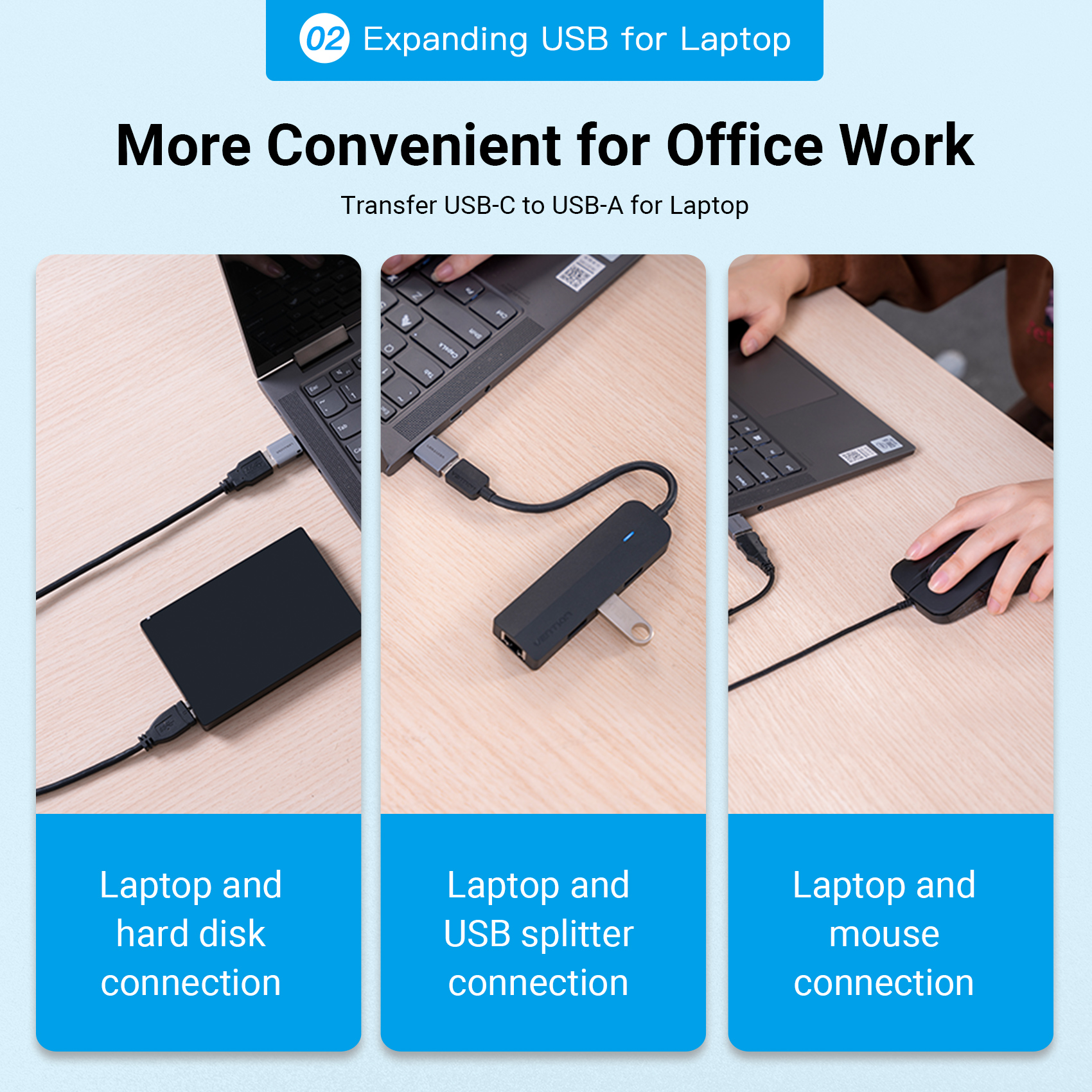 Adaptador Tipo C A Usb 3.0 Vention Convertidor Macho a Hembra OTG