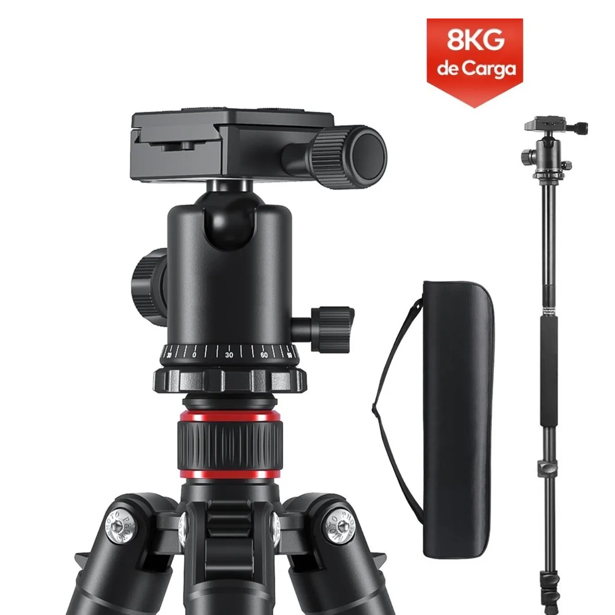 Tripie Para Cámara Profesional Estabilizador 172cm Con Bolso