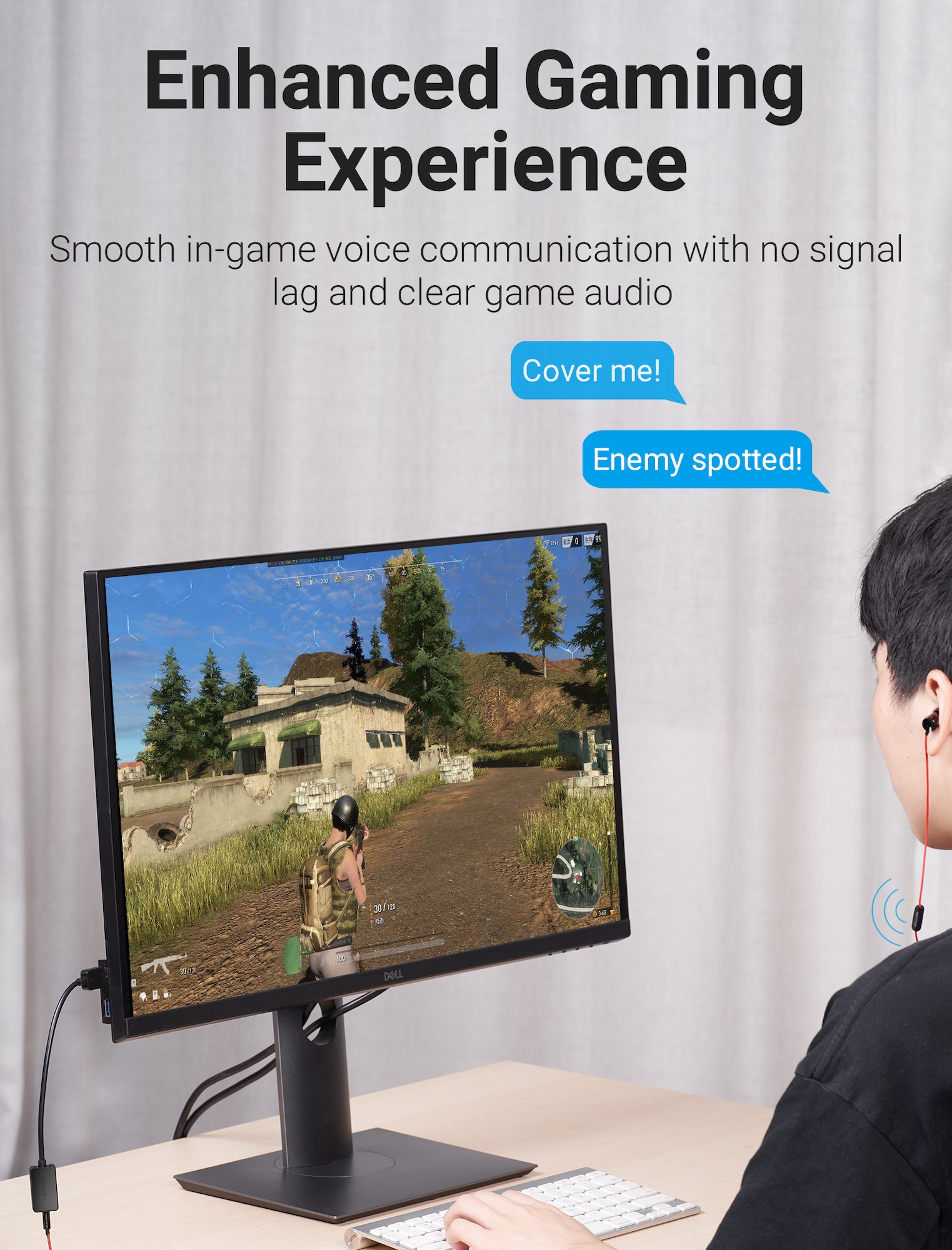 Tarjeta de Audio Vention para Audífonos Salida Auxiliar 3.5mm 15cm