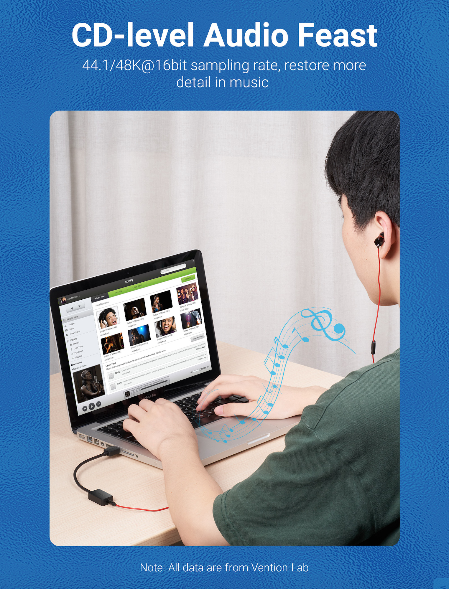 Tarjeta de Audio Vention para Audífonos Salida Auxiliar 3.5mm 15cm