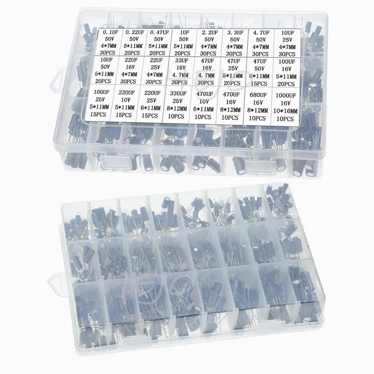 Kit Capacitor Electrolitico De 24 Valores 0.1uf-1000uf  500pcs
