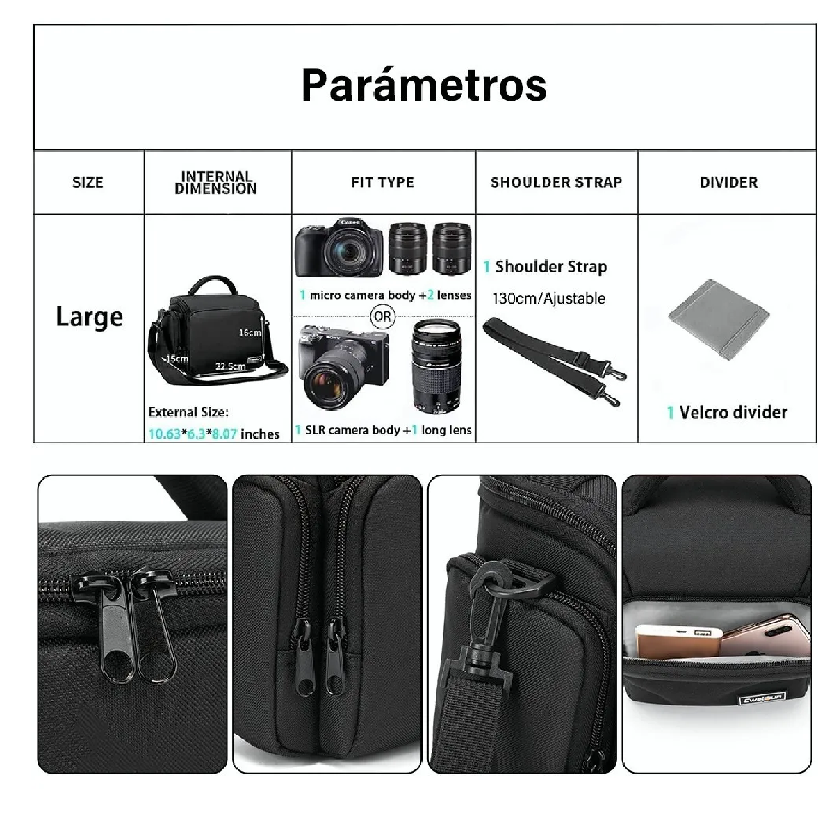 Mochila Para Camara Reflex Compacta Nikon Canon Sony Dslr