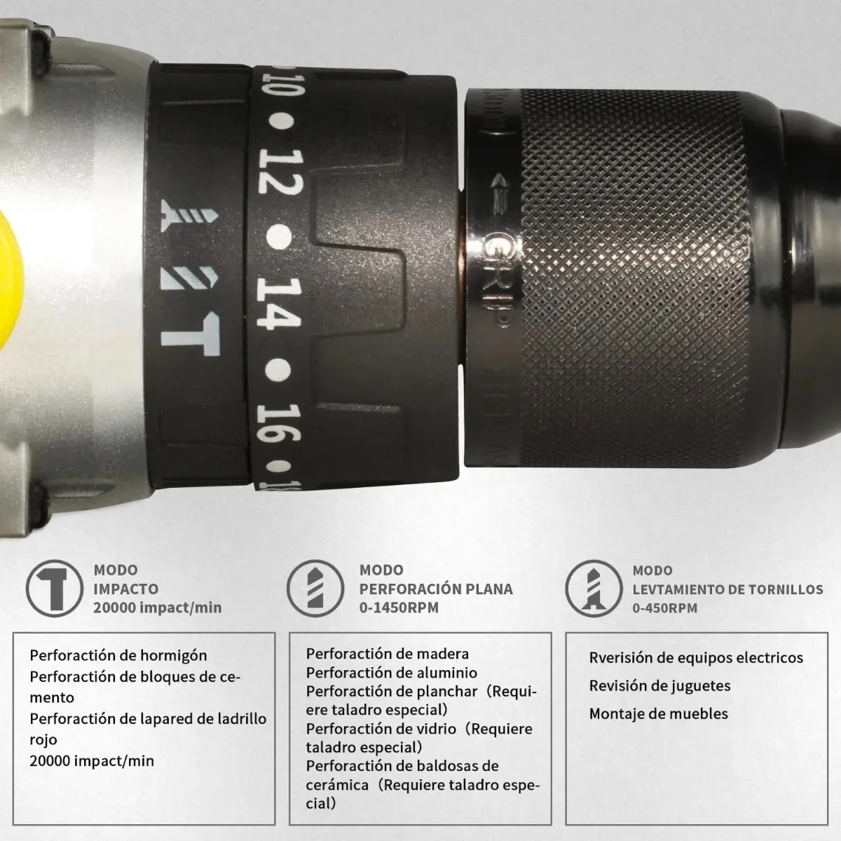 Taladro Atornillador De Impacto Inalámbrico Con 2 Baterías Amarillo c/Estuche