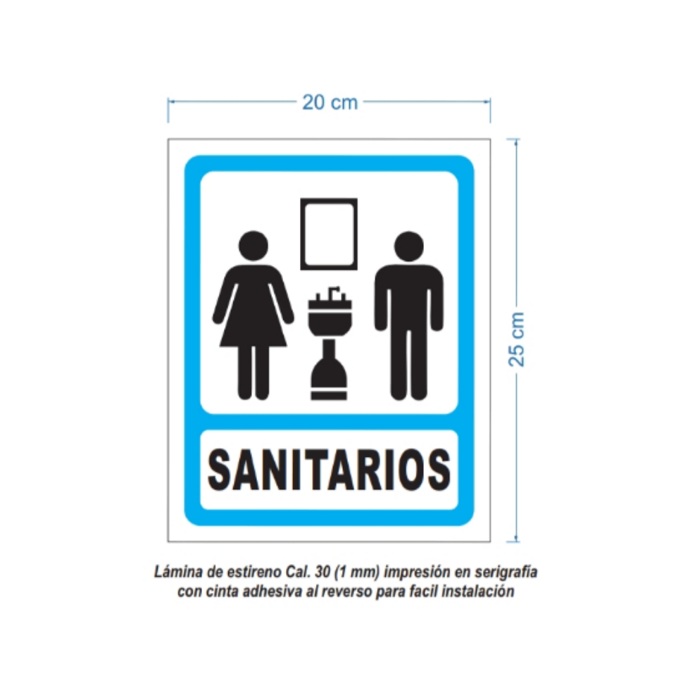 Letrero Sanitario Mixto En Serigrafia Marca IMPRIME Set 10 Pzas 20 X 25 Cm