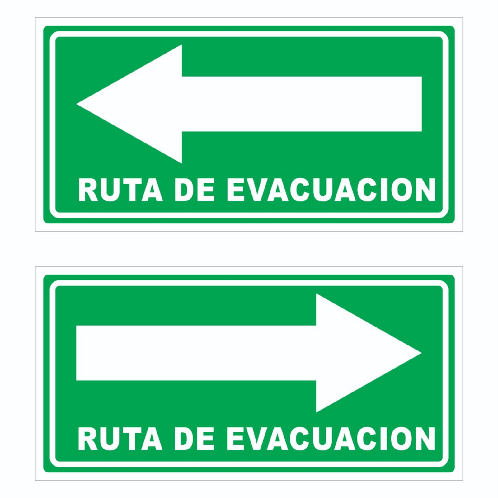 Señalamiento Ruta De Evacuación Para Comercio en Serigrafia Marca IMPRIME Set De 50 Pzas 30 x 15cm
