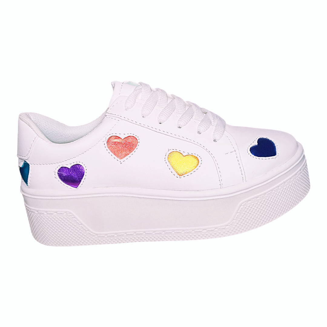 Tenis plataforma de corazones en tendencia moda chunky
