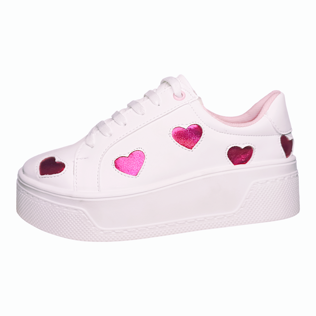 Tenis plataforma de corazones en tendencia moda chunky