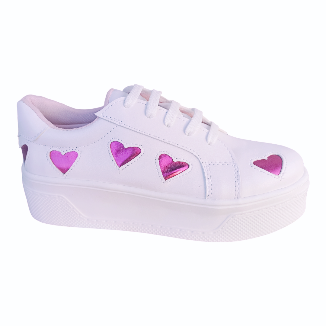Tenis plataforma de corazones en tendencia moda chunky