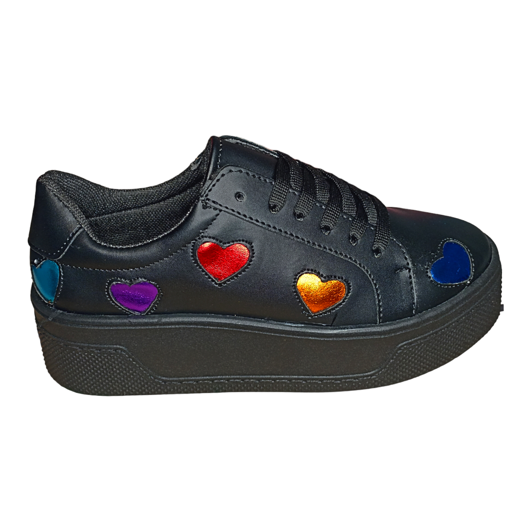 Tenis plataforma de corazones en tendencia moda chunky