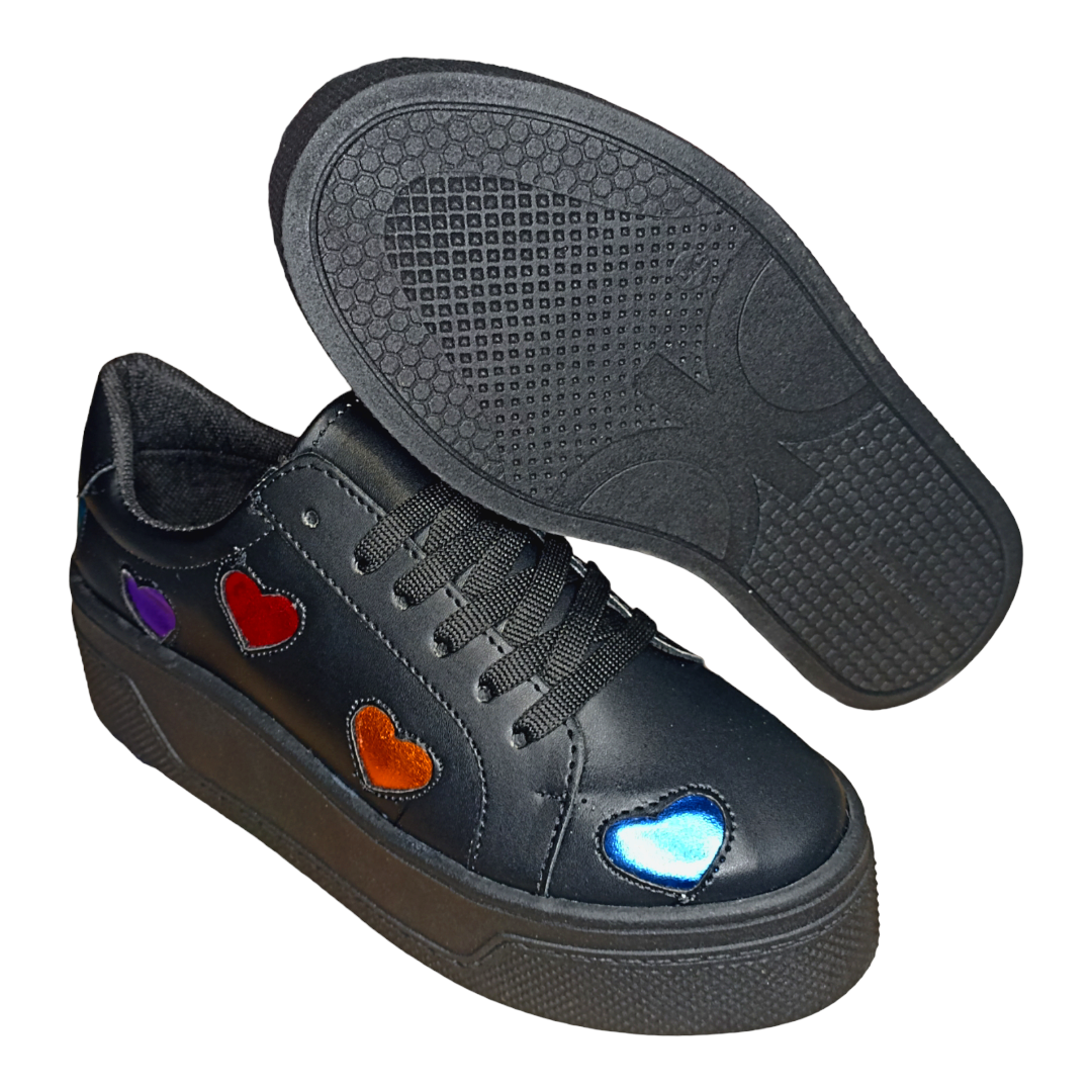Tenis plataforma de corazones en tendencia moda chunky