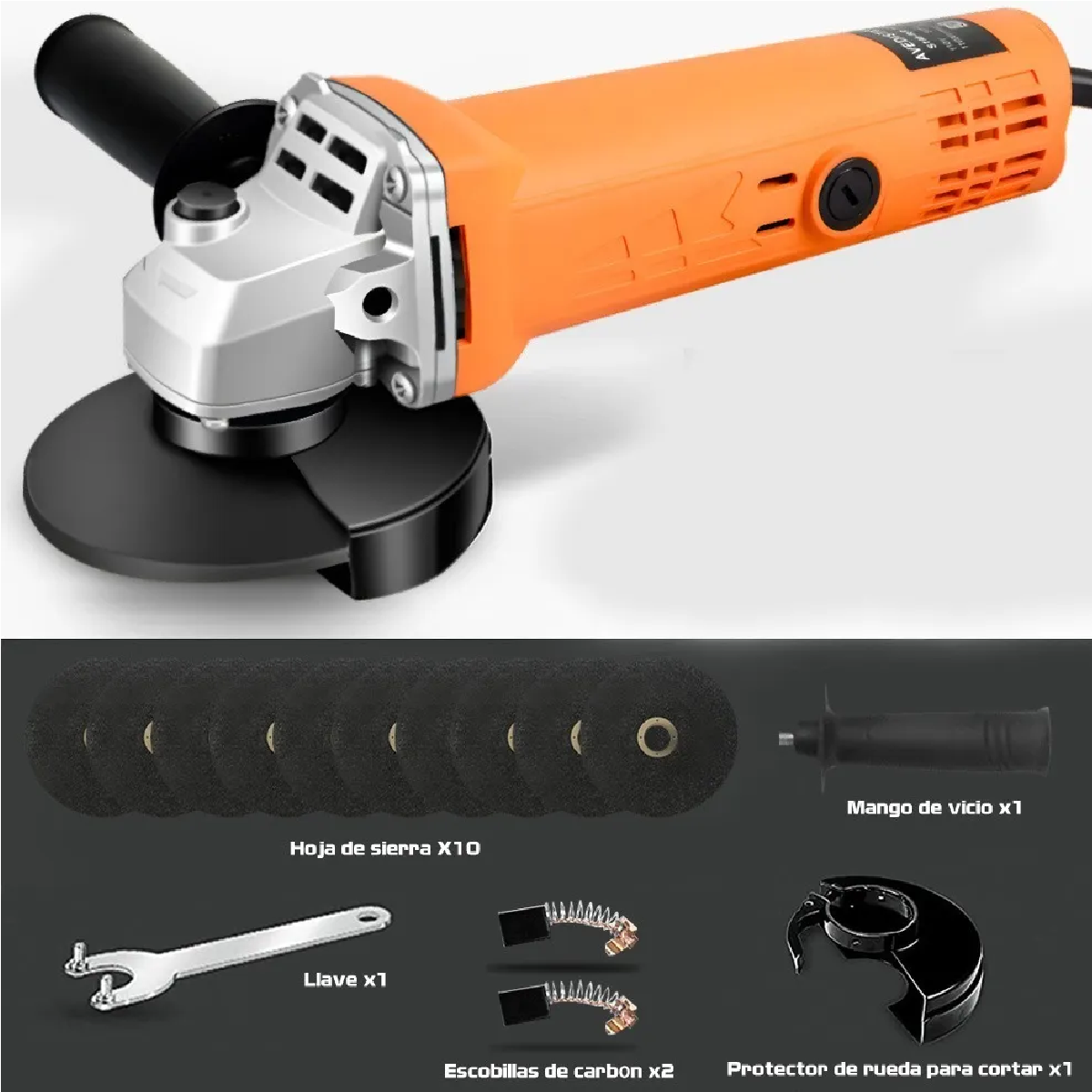 Mini Esmeriladora Angular Pulidora 860 W 127v +10 Accesorios