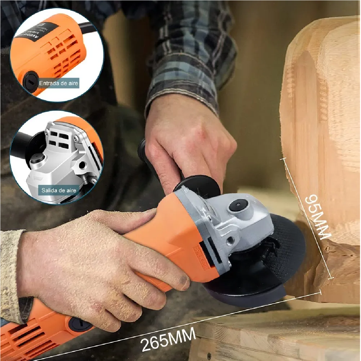 Mini Esmeriladora Angular Pulidora 860 W 127v +10 Accesorios