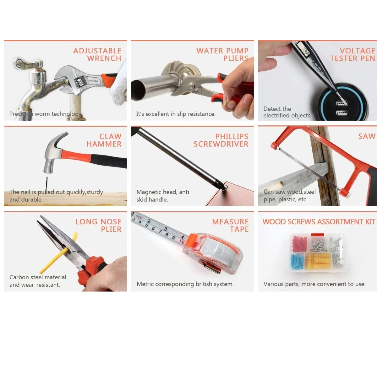 Juego De Herramientas De 100pcs Kit De Herramientas Manuales