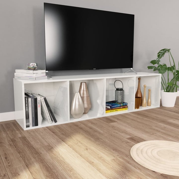 Mueble De Tv Y Librero 2 En 1 Blanco