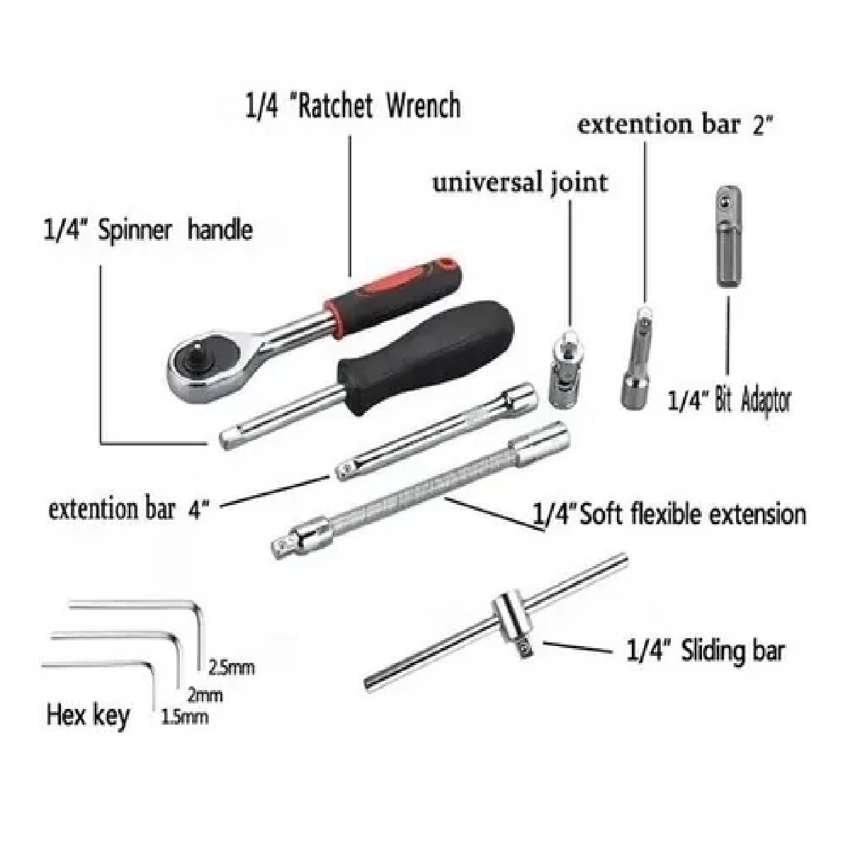 Herramienta Dados De Llave De Trinquete De En Caja Negro