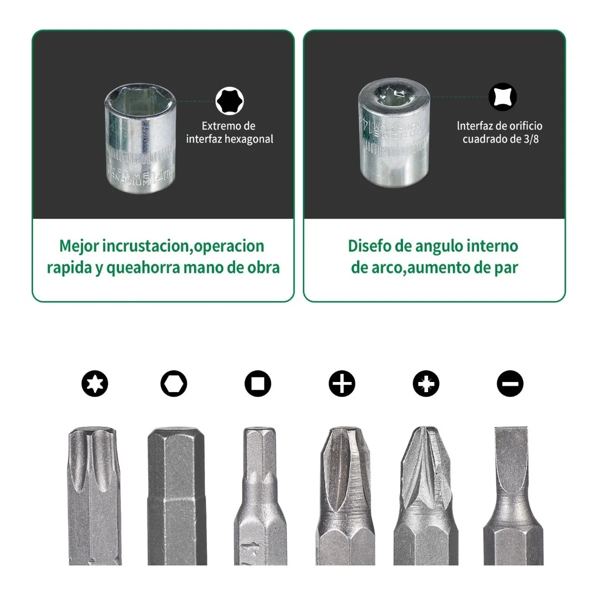 Juego De Herramienta Mecanica Automotriz Dado Acerokit 46pcs