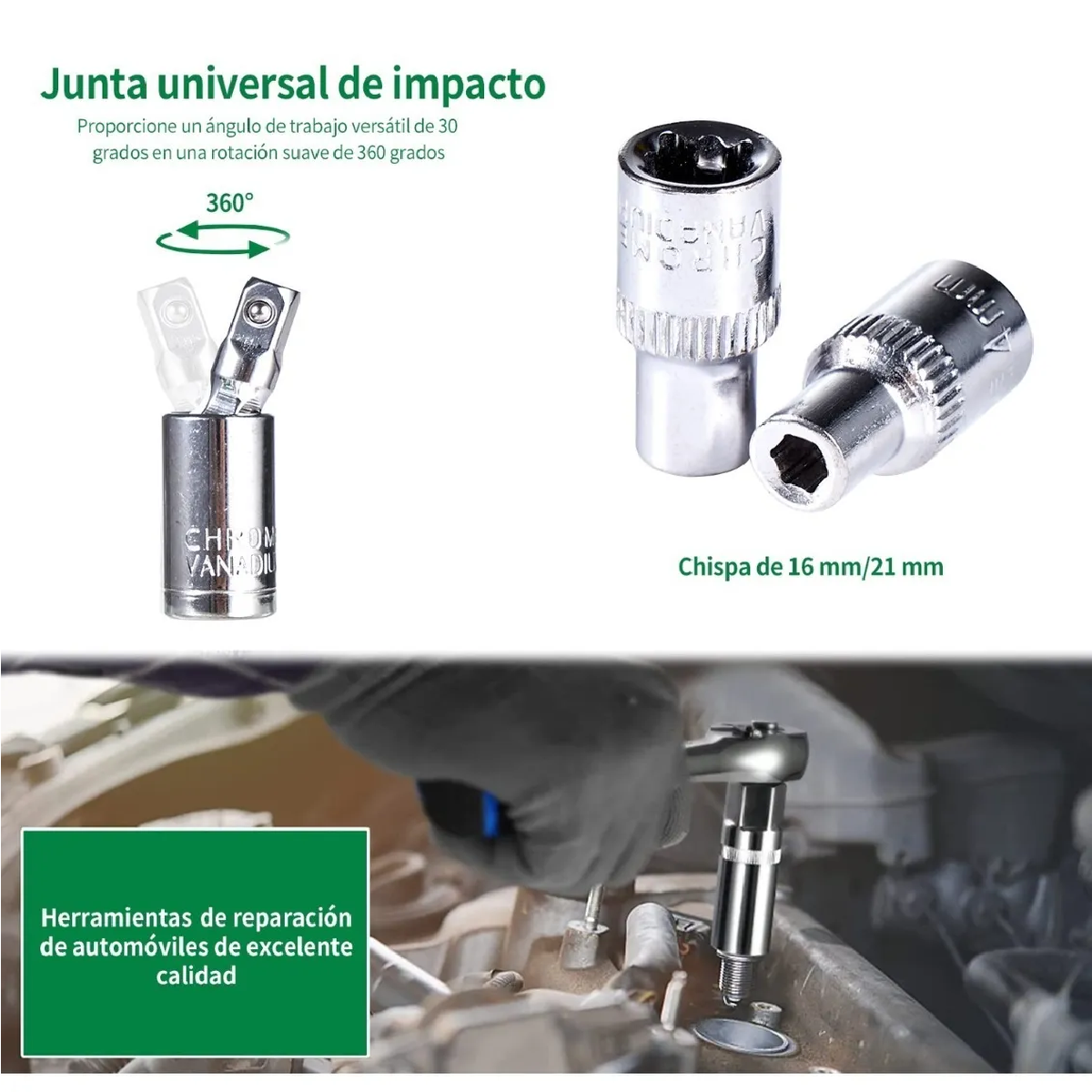 Juego De Herramienta Mecanica Automotriz Dado Acerokit 46pcs