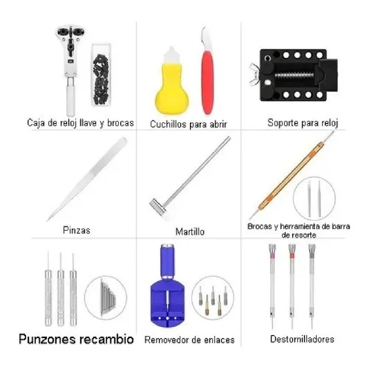 Kit Herramienta Reparacion Reloj Relojero Joyero 147 Piezas