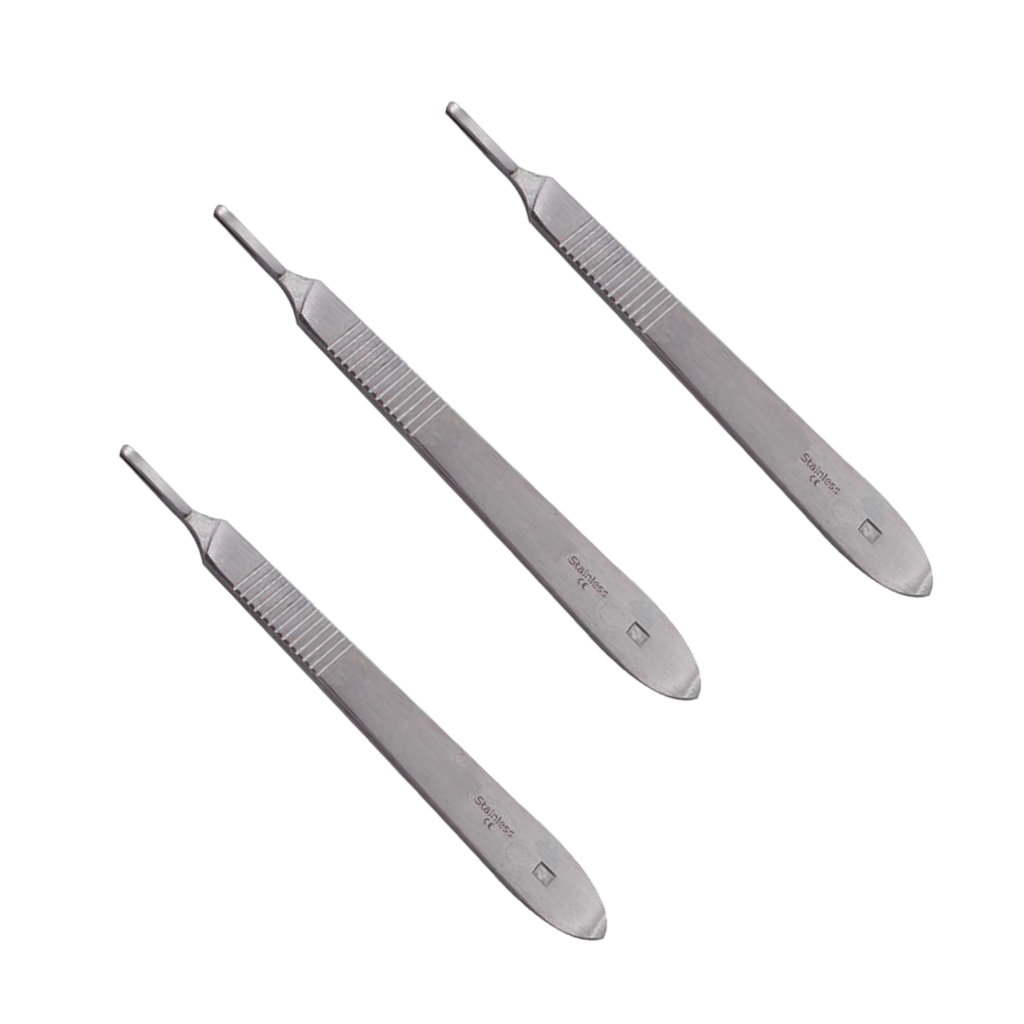 Juego de 3 Mango Para Bisturi No. 3 de Acero Inoxidable