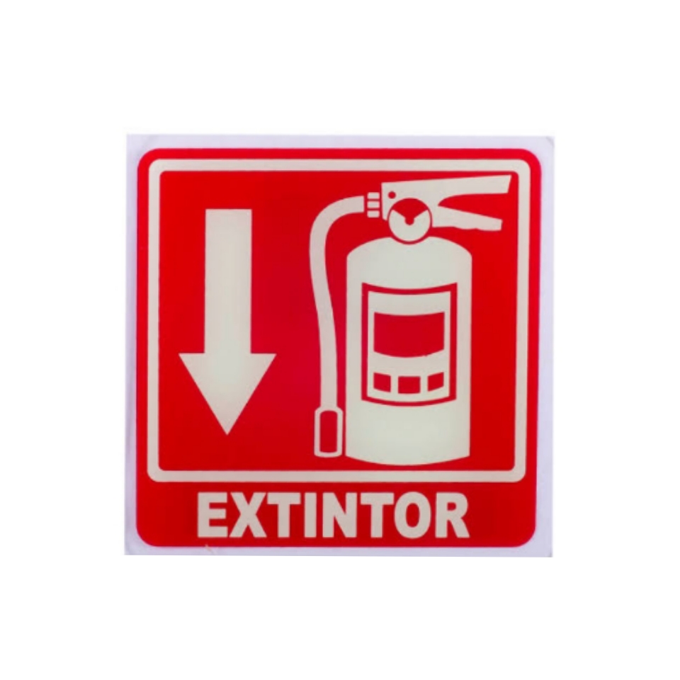 Señalamiento De Extintor Para Comercio en Serigrafia Marca IMPRIME Set 50 Pzas 15 X 15cm