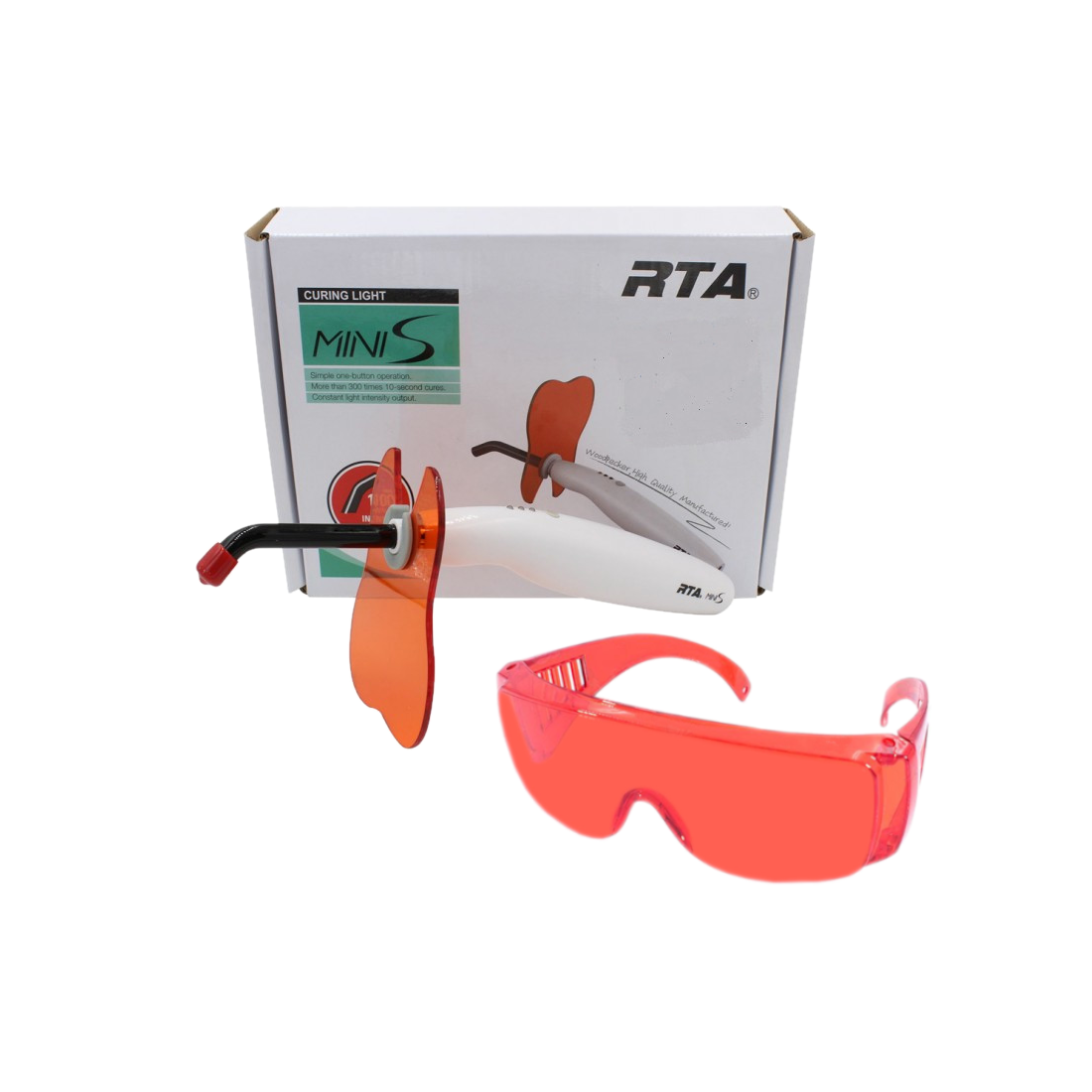 Lámpara fotocurado dental Resinas Inalámbrica RTA Woodpecker Mini S + Lentes de protección.