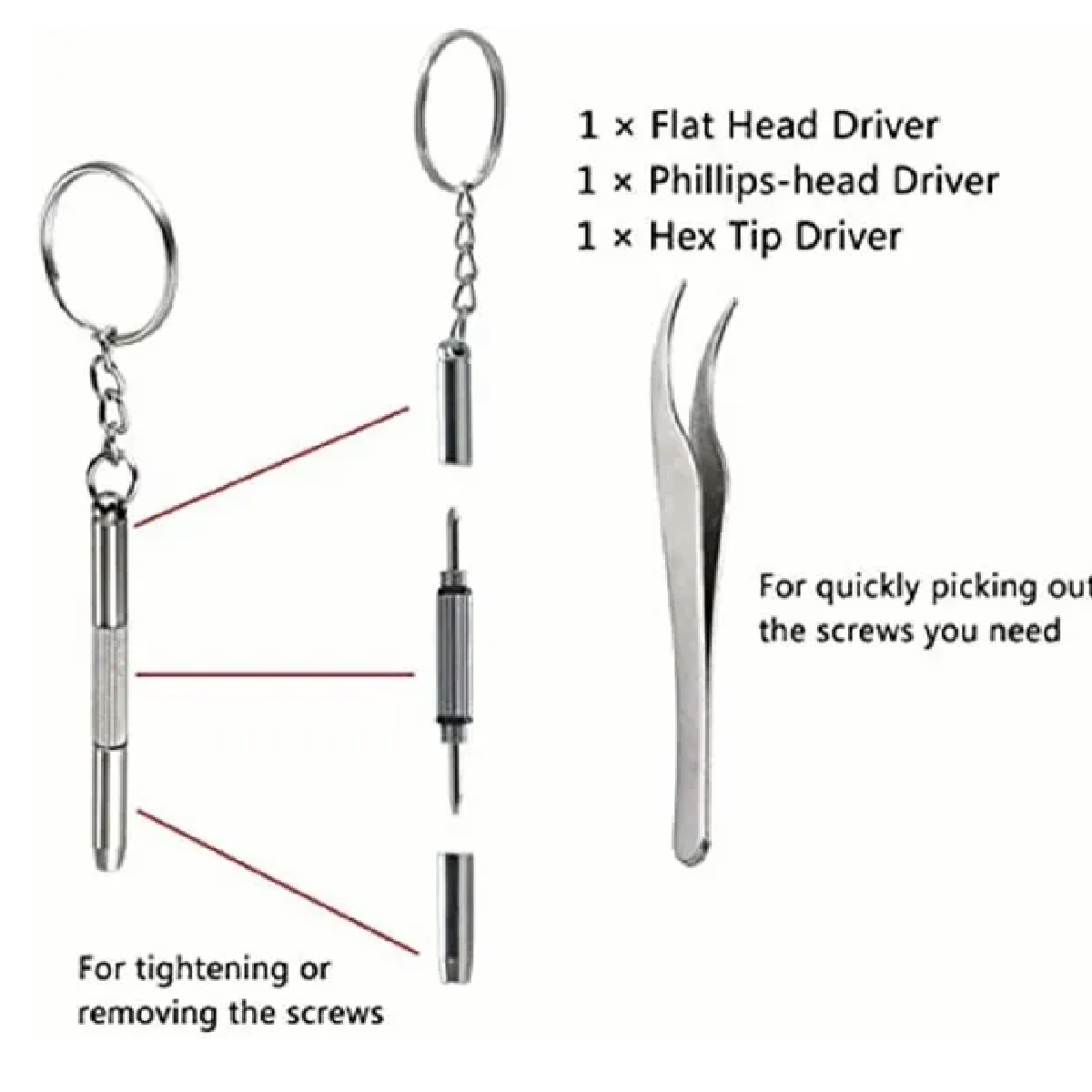 Juego De 1000 Tornillos Tuercas Reloj Gafas Gafas Reparación