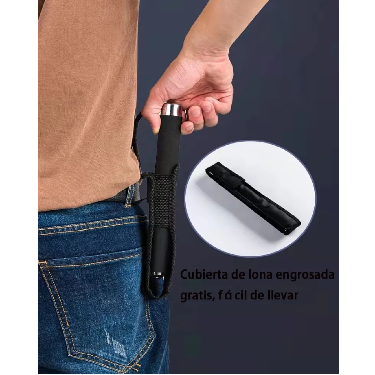 Bastón Telescópico De Acero Aleado De Autodefensa 66 Cm