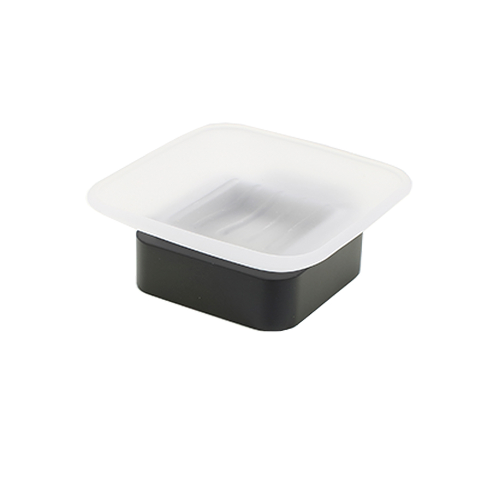 Juego De Baño 7 Piezas Con Barra Doble Negro Mate Cuadrado 