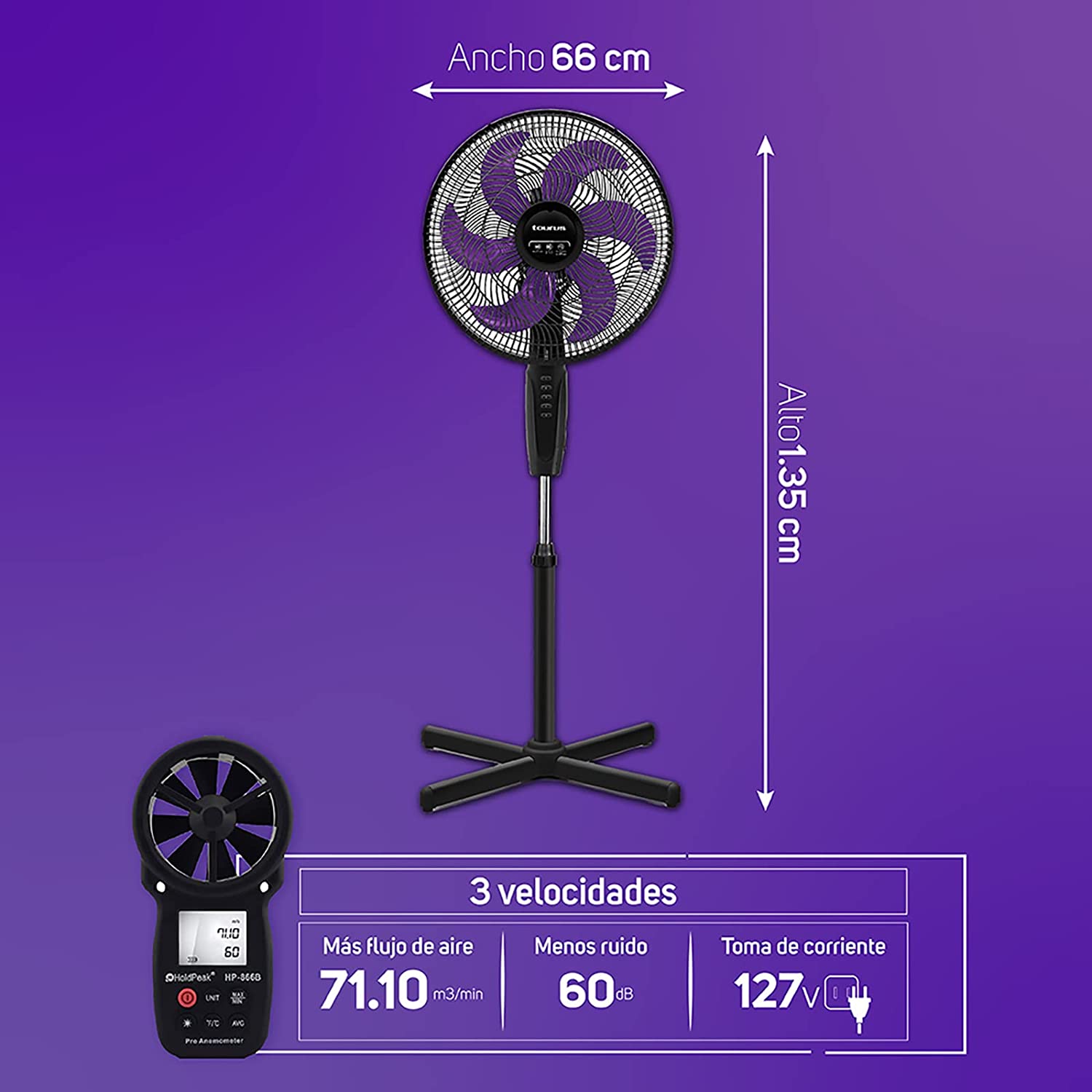 Ventilador de pedestal mod. universe 16" 6 aspas