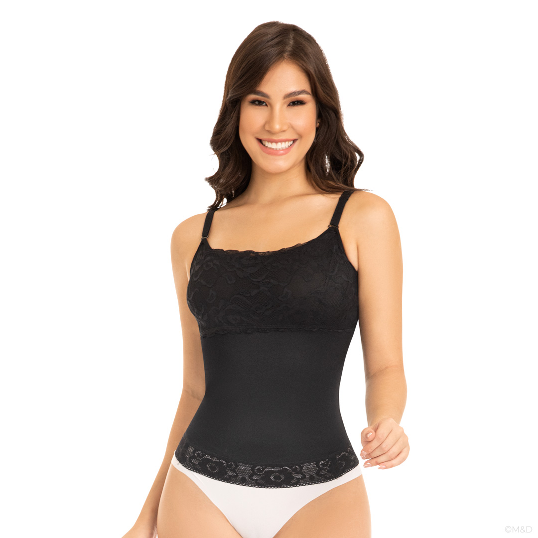 Faja Blusa Myd Básica Encaje Frontal Con Tiras Ajustables