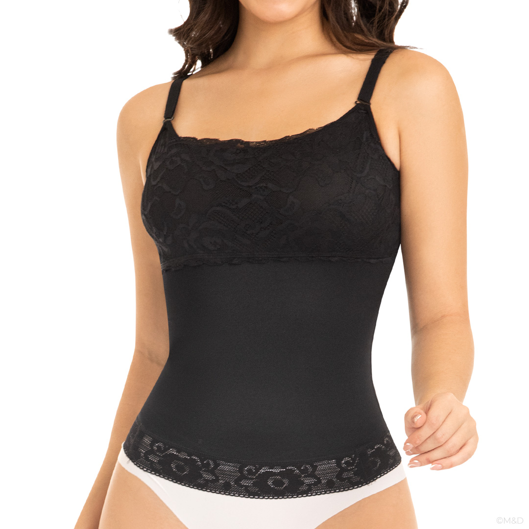Faja Blusa Myd Básica Encaje Frontal Con Tiras Ajustables