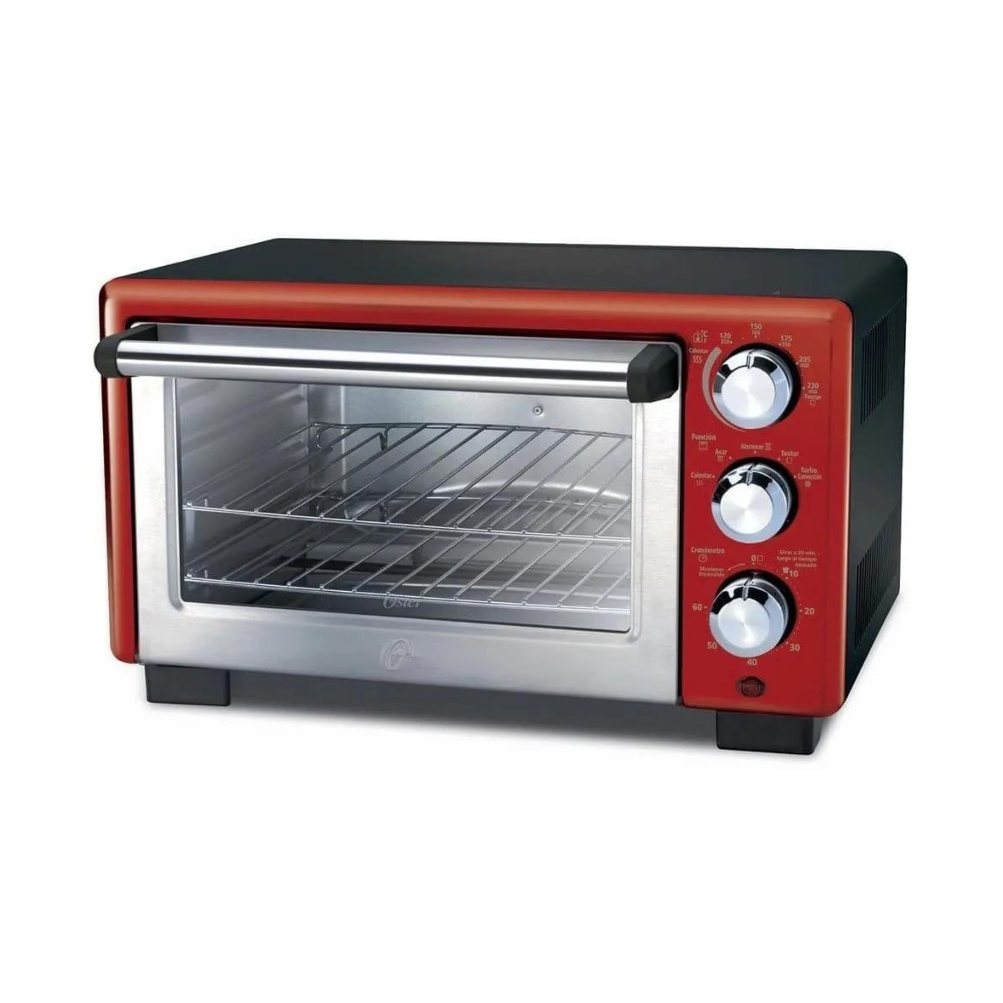 Oster Horno Electrico  3 Perillas 18lt Rojo