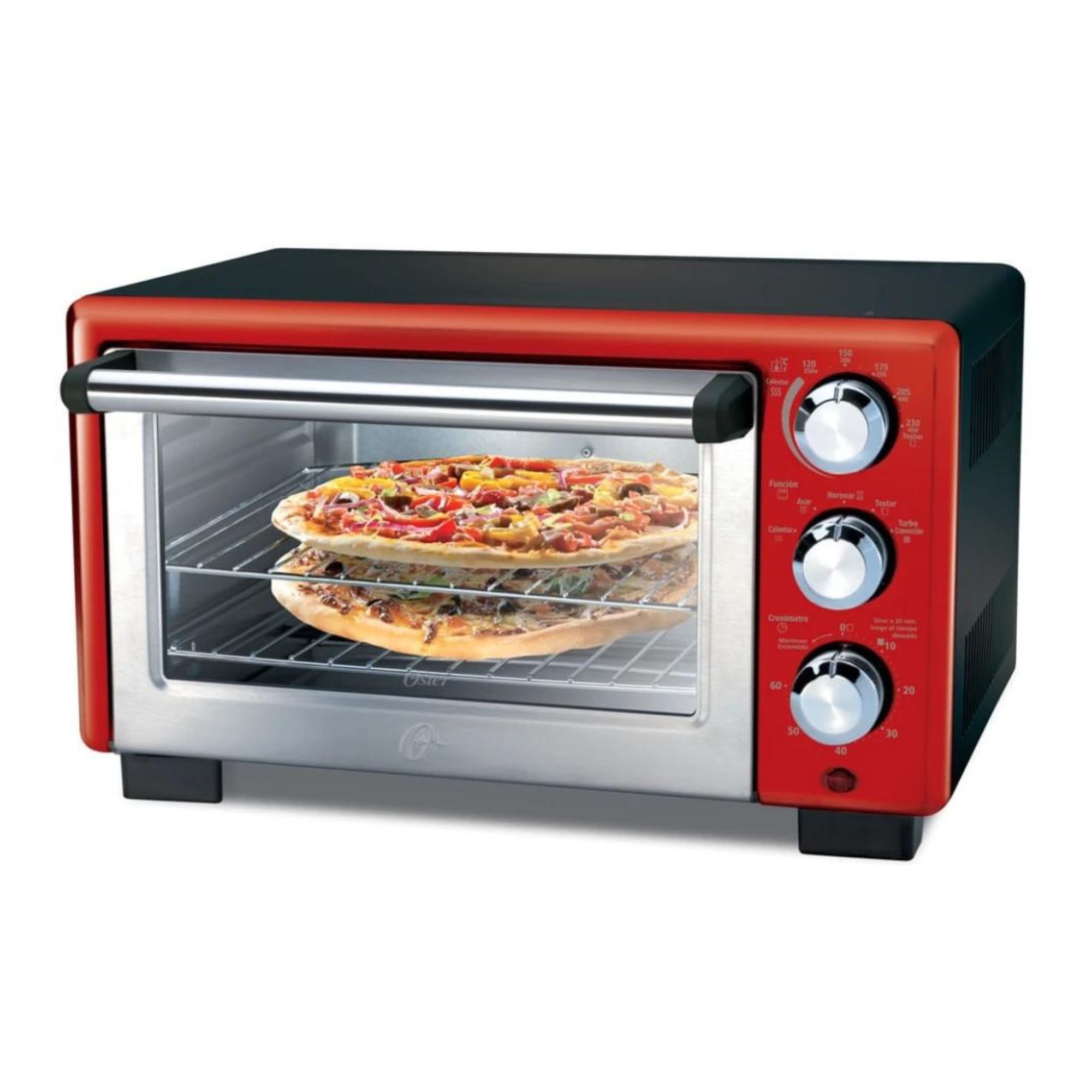 Oster Horno Electrico  3 Perillas 18lt Rojo