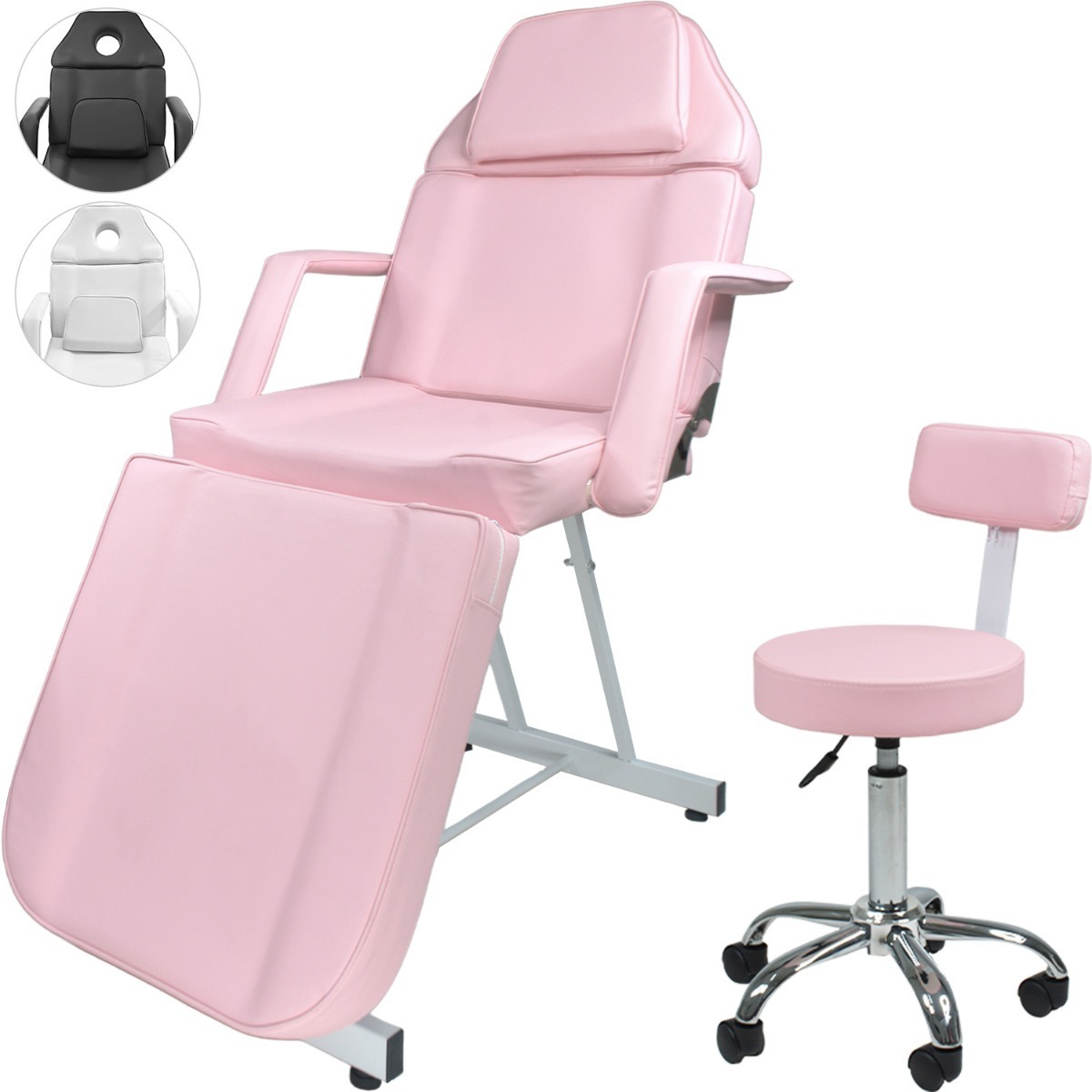 Silla Faciales Reclinable Sillon Cama Masaje Spa Profesional Rosa