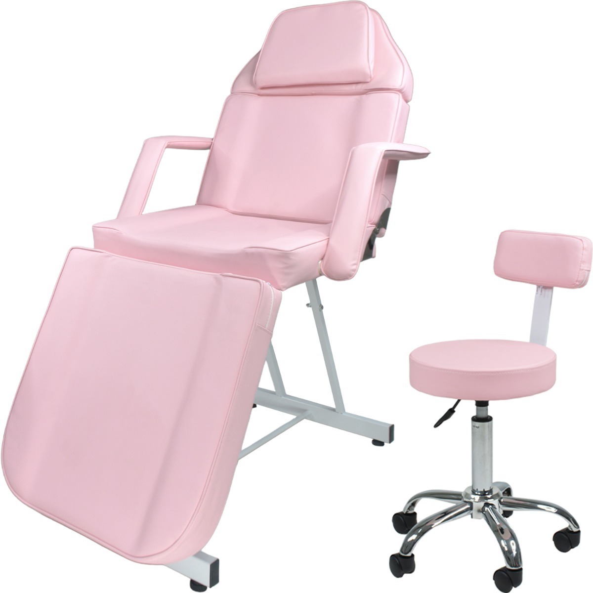 Silla Faciales Reclinable Sillon Cama Masaje Spa Profesional Rosa