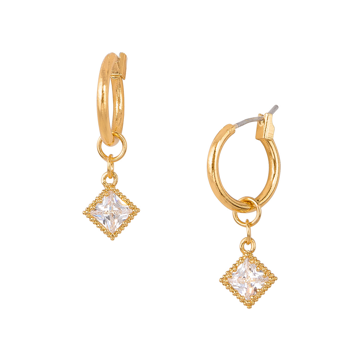 Arete Color Oro Con Piedras Moda Mujer Joyería NICE