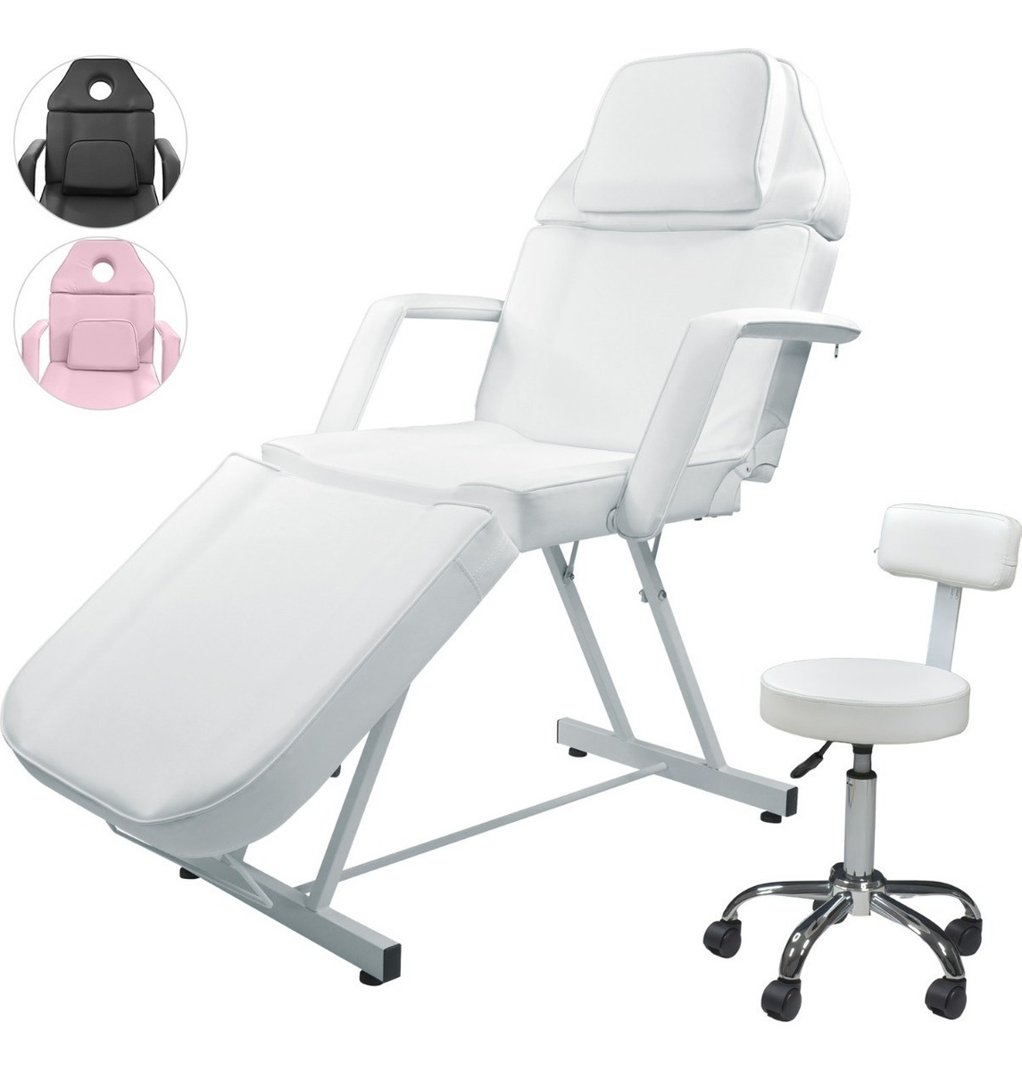 Silla Faciales Reclinable Sillon Cama Masaje Spa Profesional Blanca