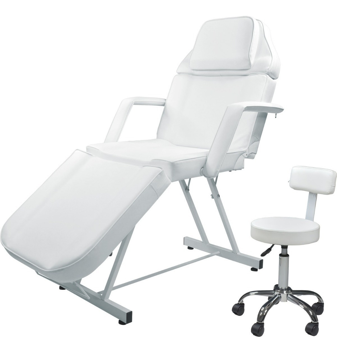 Silla Faciales Reclinable Sillon Cama Masaje Spa Profesional Blanca