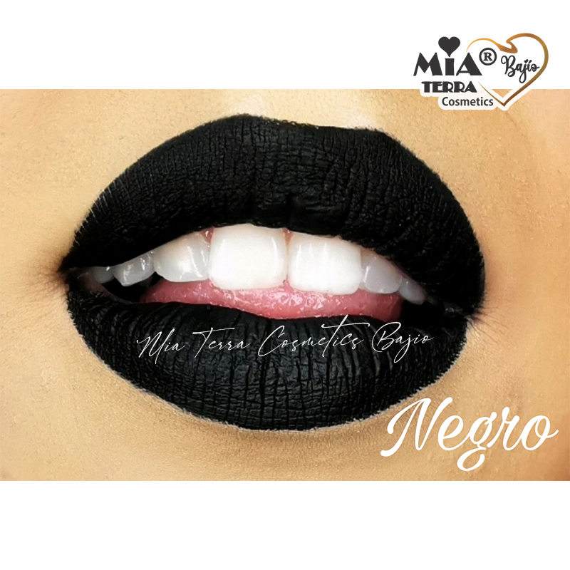 Labial Mate Indeleble Organico Color Negro Mia Terra Cosmetics
