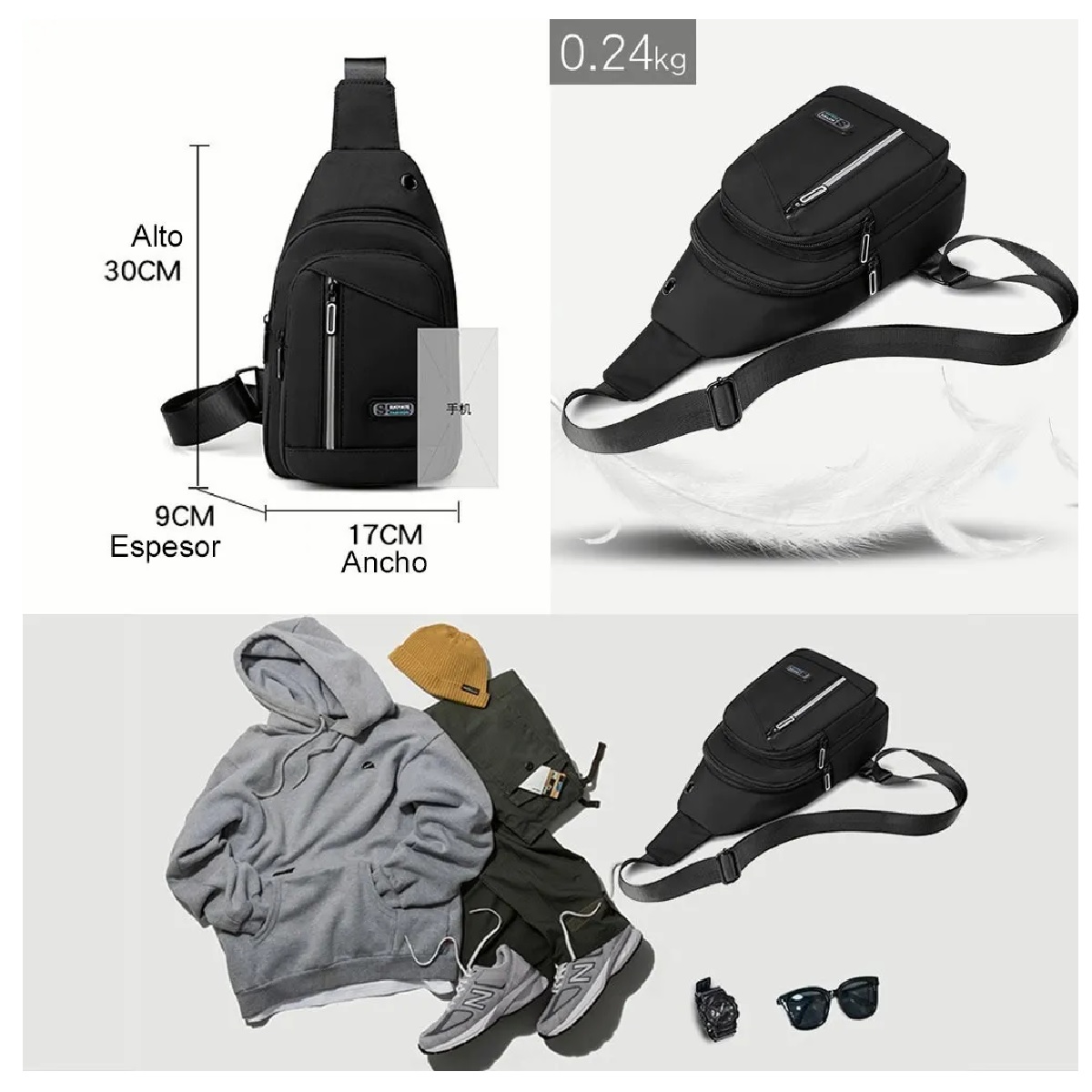 Pechera Mochila Impermeable Multifunción Cruzada Hombro