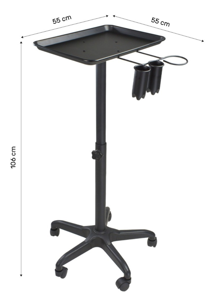 Mesa Auxiliar Peluqueria Studio Tatuaje Tattoo Barberia Negra