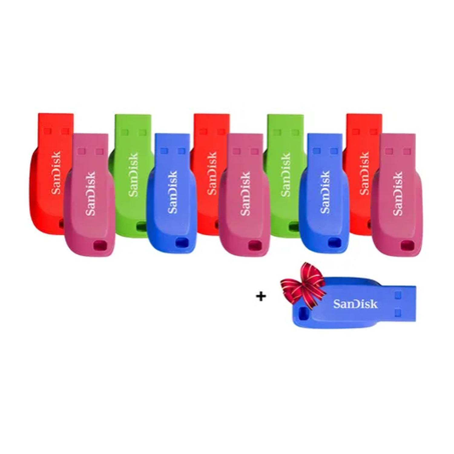 Kit 10 Memoria Usb 16gb Sandisk Mayoreo Usb 2.0 Surtido