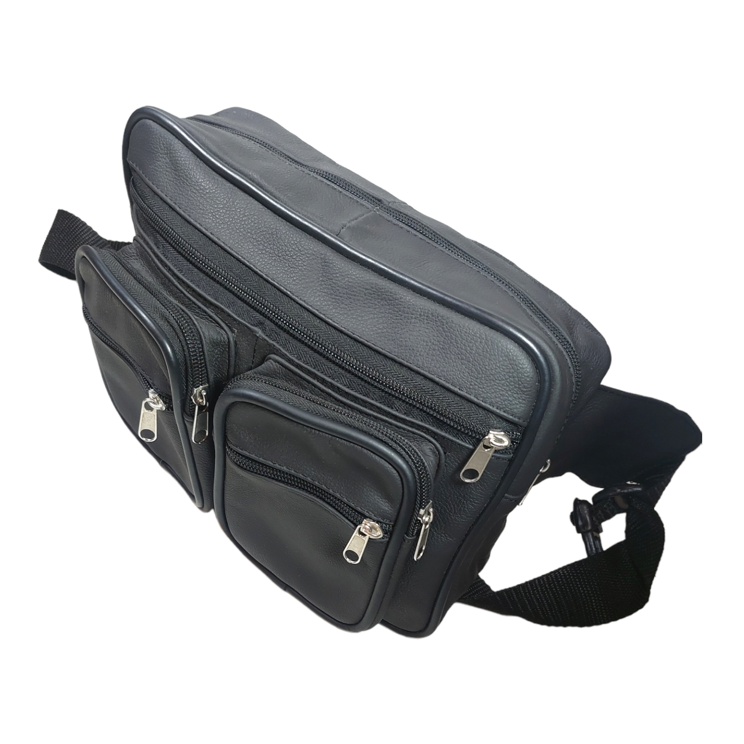 Cangurera de Piel Genuina, riñonera 7 compartimientos para organizar todo