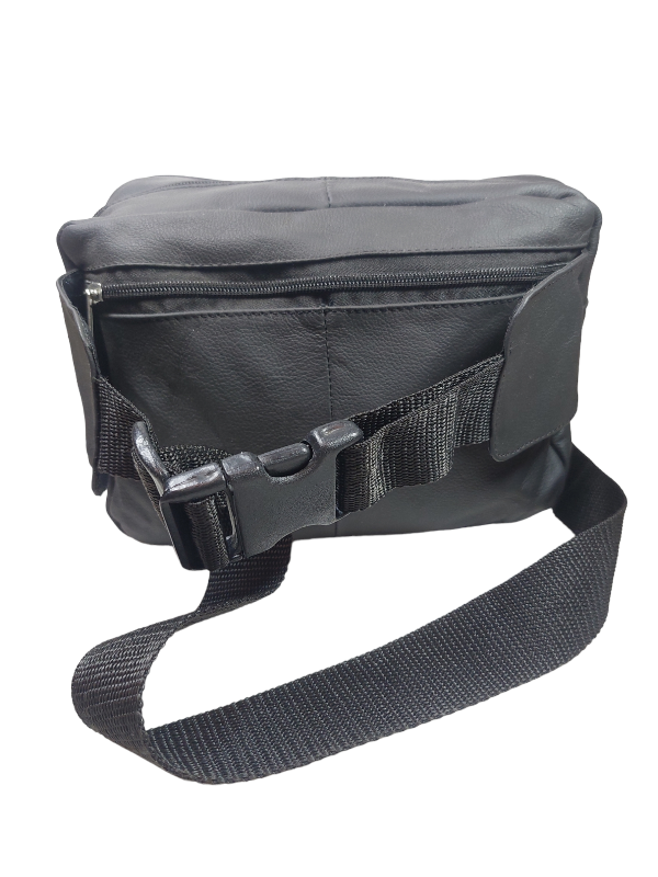 Cangurera de Piel Genuina, riñonera 7 compartimientos para organizar todo