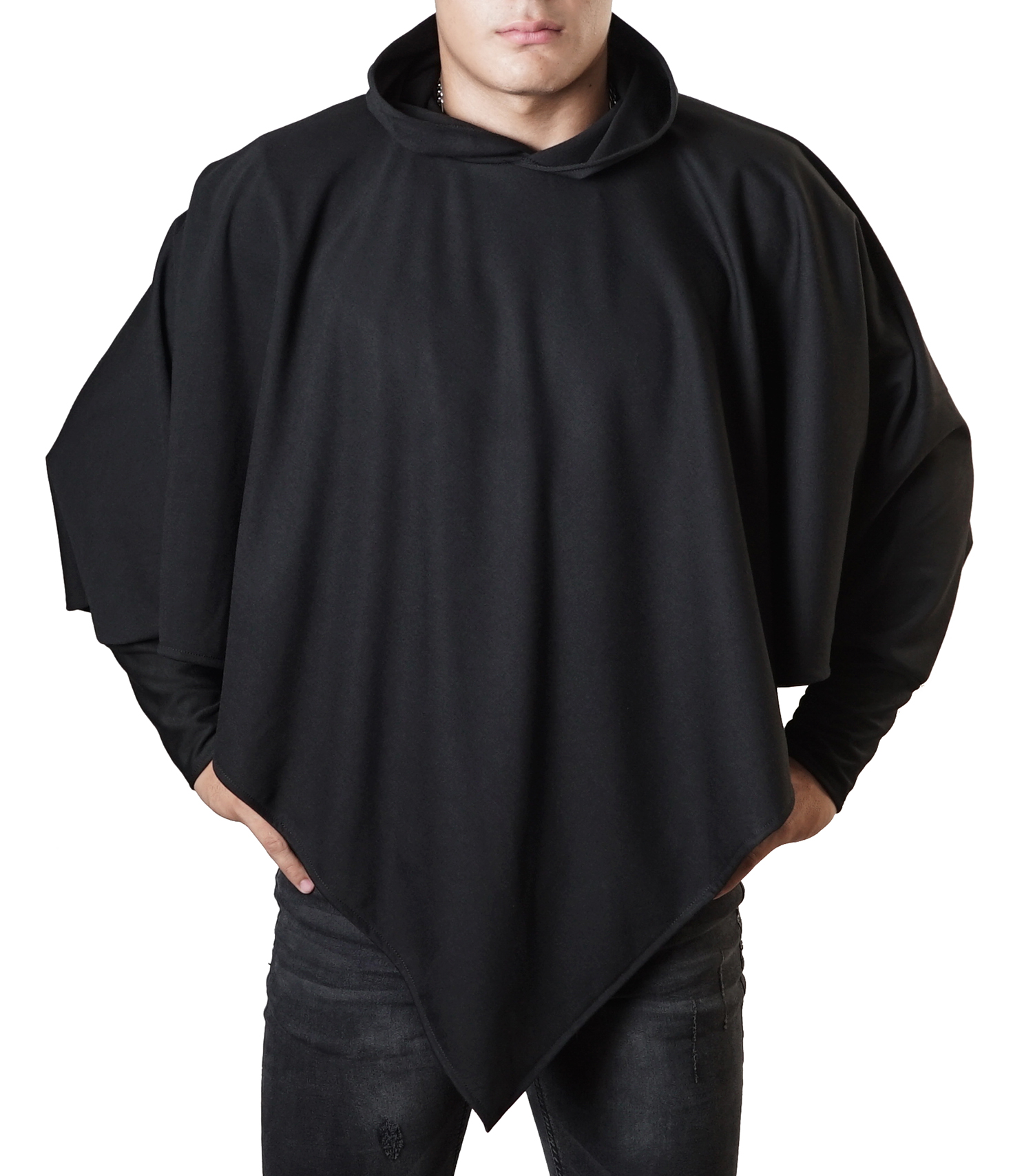 PONCHO CON GORRO, GABÁN CAPA CON MANGAS HOMBRE