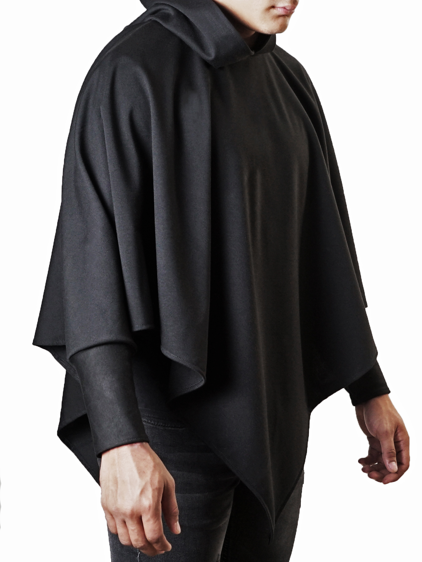 PONCHO CON GORRO, GABÁN CAPA CON MANGAS HOMBRE